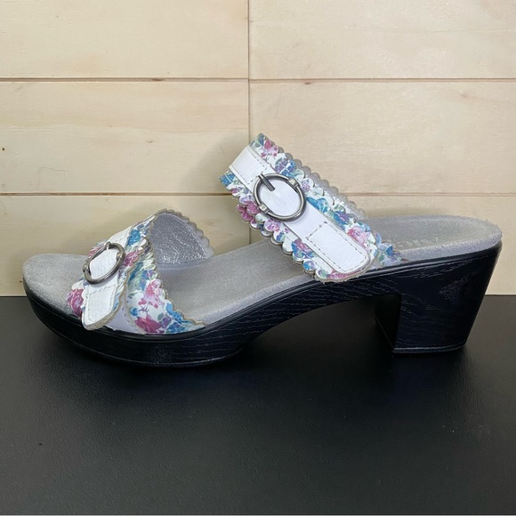 Alegria Bobbi Flounce Floral Sandals Women's Size 11 Shoes EU41 Leather White - Picture 4 of 11